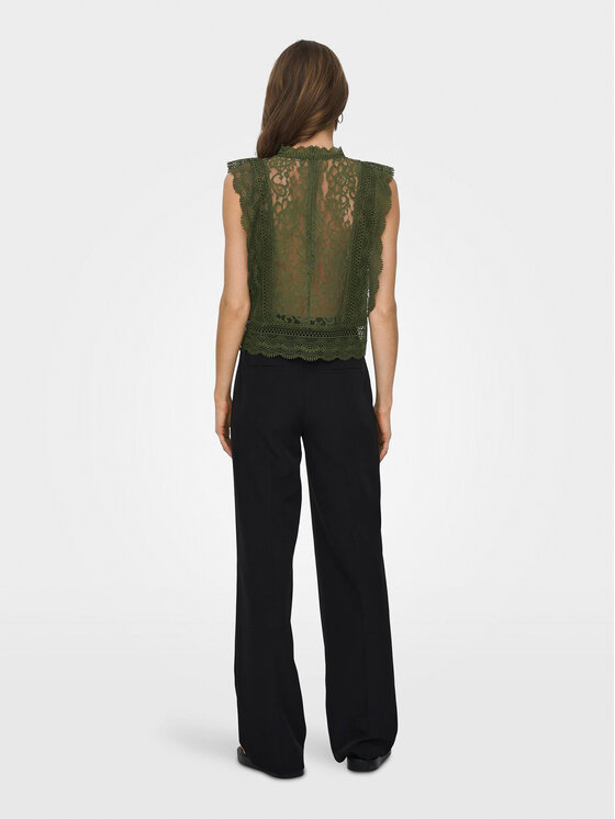 ONLY ONLY Majica Karo 15204604 Zelena Regular Fit