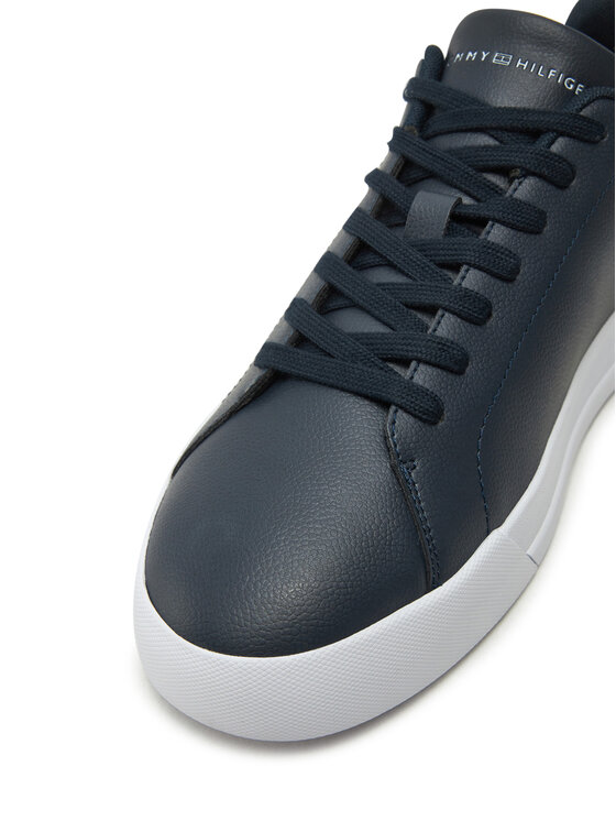 Tommy Hilfiger Tommy Hilfiger Sneakersy Th Court Lth Detail Ess FM0FM05367 Granatowy