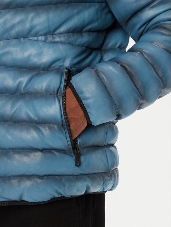 Milestone Milestone Lederjacke MSHarvey 631068 60905 Blau Regular Fit