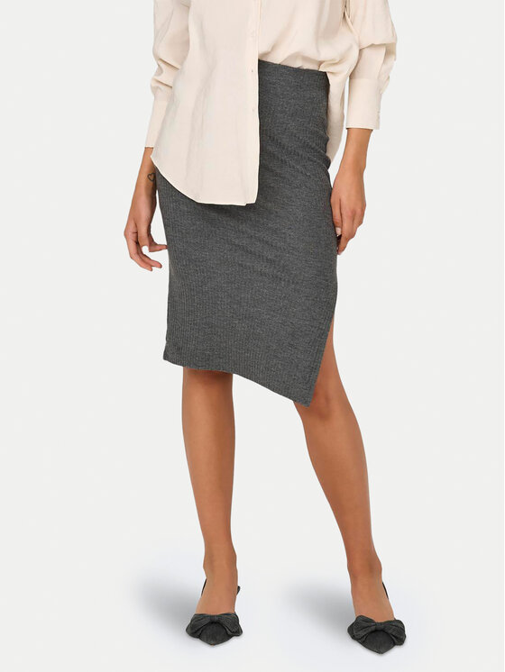 ONLY ONLY Pouzdrová sukně Emma 15233600 Šedá Slim Fit