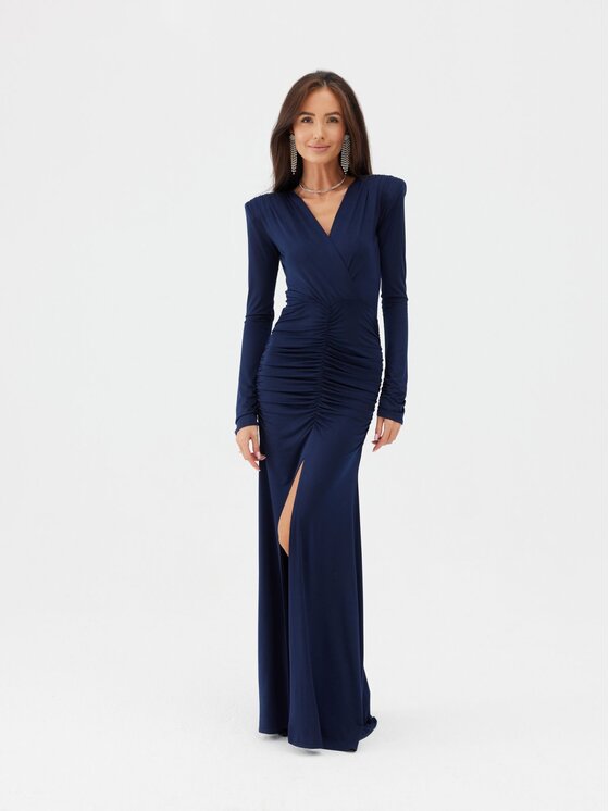 Roco Fashion Roco Fashion Sukienka wieczorowa Ariella Granatowy Slim Fit