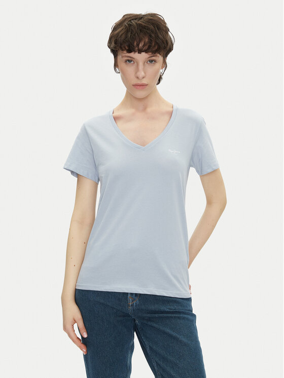 Pepe Jeans Pepe Jeans T-Shirt Macy PL506051 Modrá Regular Fit