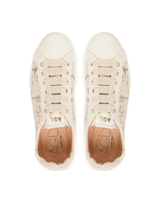 AGL AGL Sneakersy Sade Fabric D936031PGKT046C253 Écru