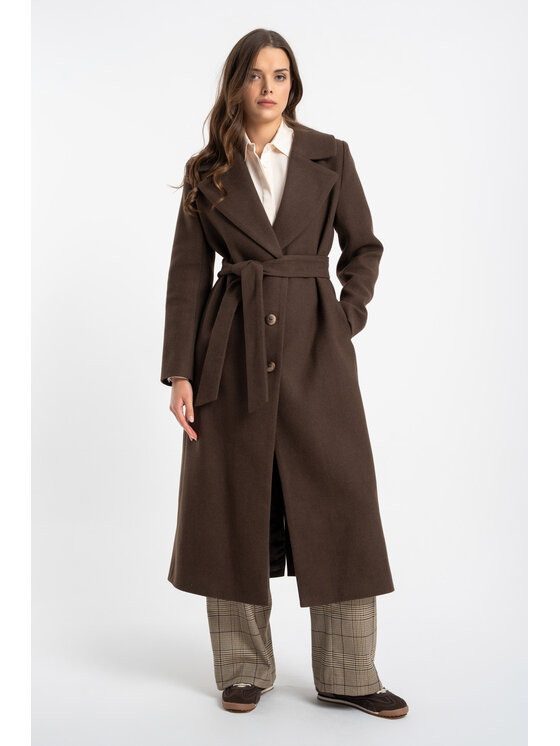 CLICK CLICK Płaszcz zimowy 70-0027 Brązowy Regular Fit