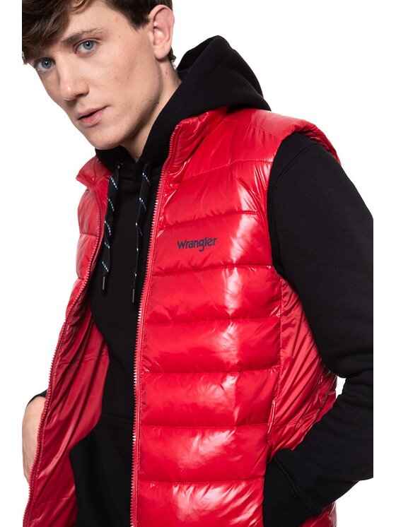 Wrangler Wrangler Smanicato PUFFER VEST Rosso Regular Fit