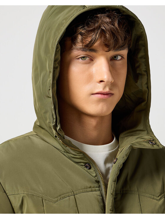Wrangler Wrangler Kurtka zimowa TRANSITIONAL PUFFER Zielony Regular Fit