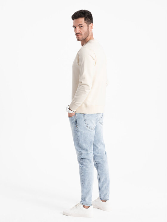 Ombre Ombre Bluza OM-SSBN-0175 Écru Regular Fit