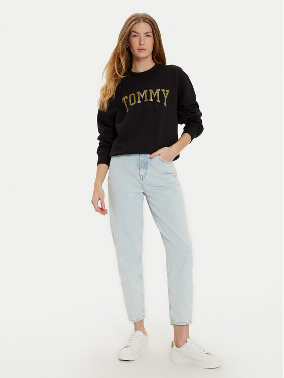 Tommy Jeans Tommy Jeans Majica dugih rukava Varsity DW0DW19845 Crna Boxy Fit