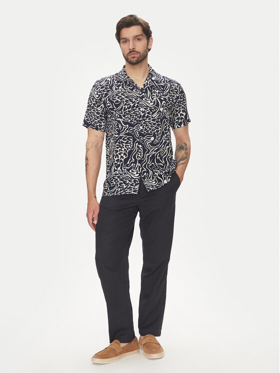 Lindbergh Lindbergh Camicia 30-203717 Blu scuro Relaxed Fit