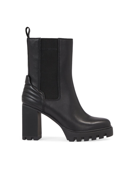Botine Calvin Klein Jeans Platform Chelsea Lth Wn YW0YW01140 Negru