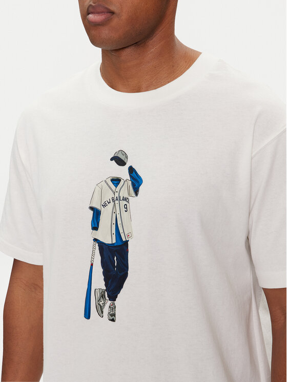 New Balance New Balance T-shirt Basketball Style MT41577 Bijela Relaxed Fit