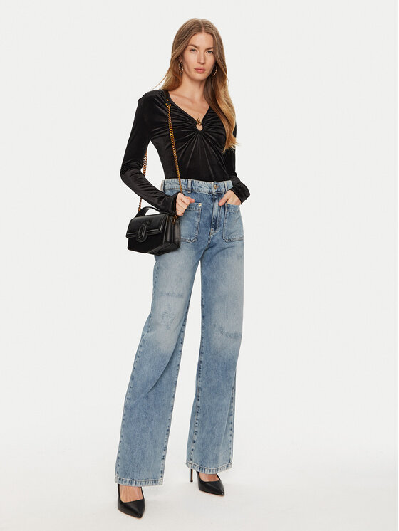 Just Cavalli Just Cavalli Traperice 77PAB503 Plava Wide Leg