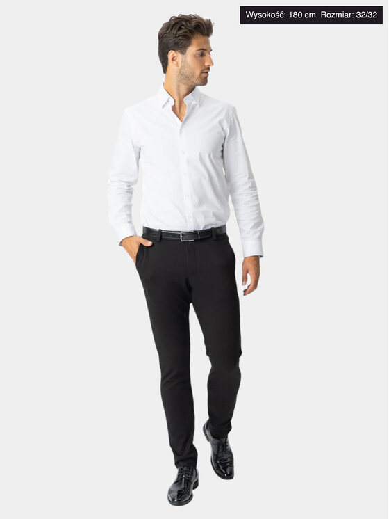TeeShoppen TeeShoppen Spodnie garniturowe 'Perform Collection' Czarny Slim Fit