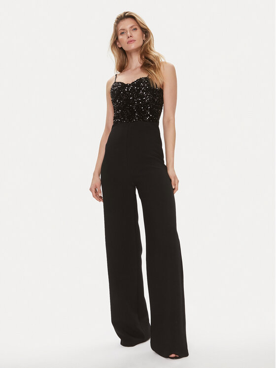 Kontatto Kontatto Jumpsuit BO344 Schwarz Wide Leg