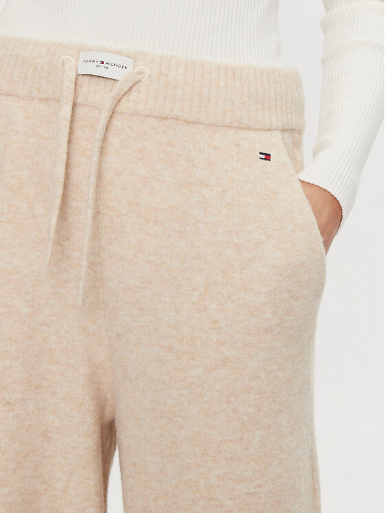 Tommy Hilfiger Tommy Hilfiger Kootud püksid UW0UW05523 Beež Relaxed Fit