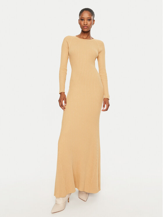 Bardot Bardot Sukienka dzianinowa 59510DB Żółty Slim Fit