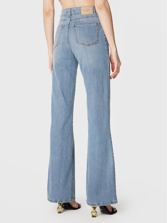 TWINSET TWINSET Jeans hlače 231TP2588 Modra Flared Leg
