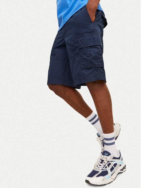 Jack&Jones Jack&Jones Auduma šorti Jpstcole 12253222 Tumši zils Loose Fit