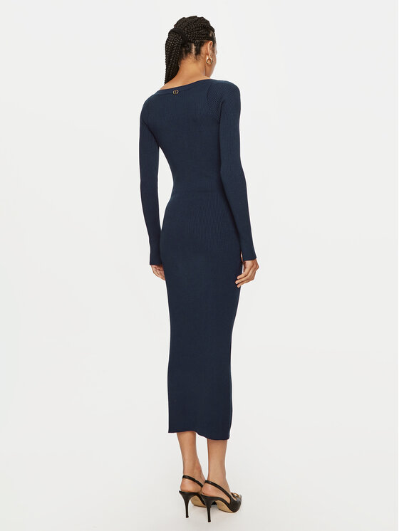TWINSET TWINSET Sukienka dzianinowa 242TP3081 Granatowy Regular Fit