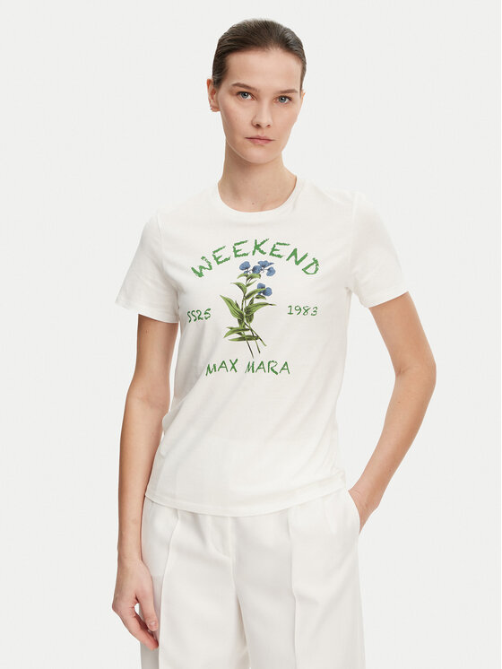 Weekend Max Mara Weekend Max Mara T-Shirt Teiera 2515971052 Biały Regular Fit