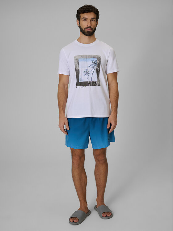 4F 4F T-Shirt BEACHWEAR Biały Regular Fit