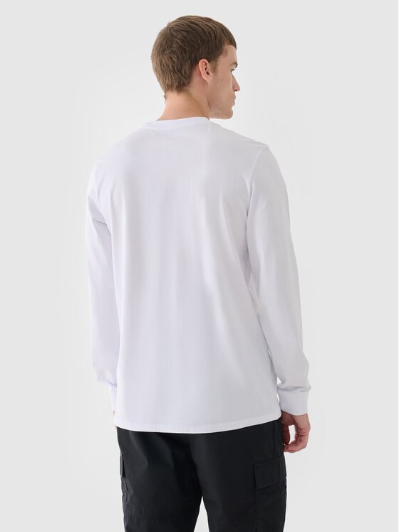 4F 4F Longsleeve 4FWMM00TLONM432-10S Biały Regular Fit