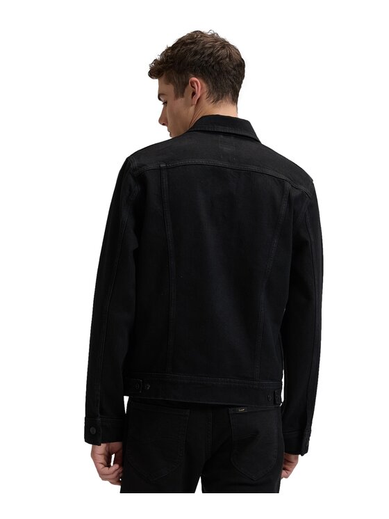 Lee Lee Kurtka jeansowa 112376448 Czarny Regular Fit