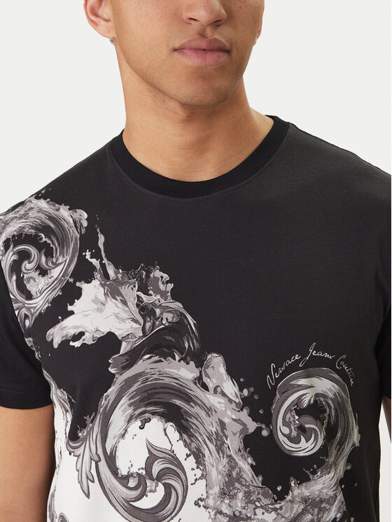 Versace Jeans Couture Versace Jeans Couture Póló 80GAH6SB JS541 Fekete Slim Fit