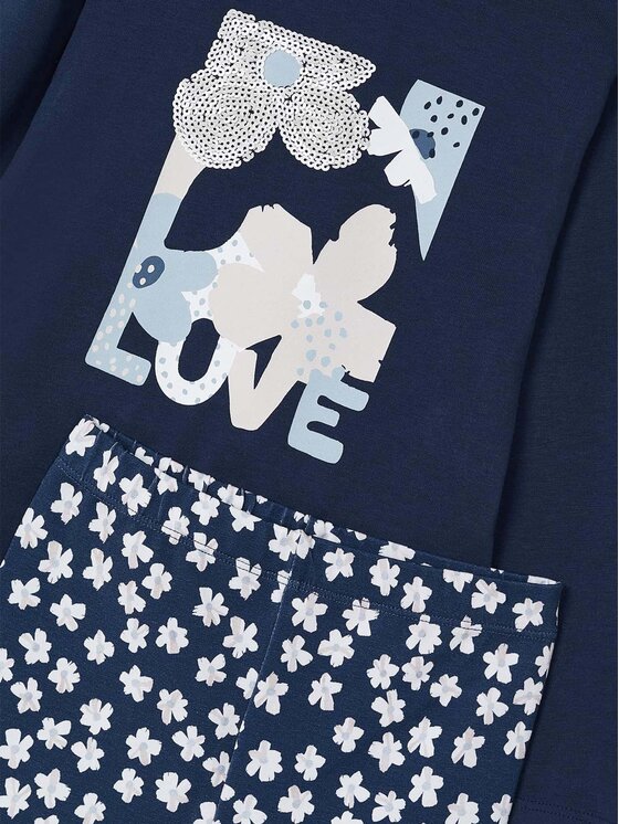Mayoral Mayoral Set bluză și leggings 4713 Bleumarin Regular Fit