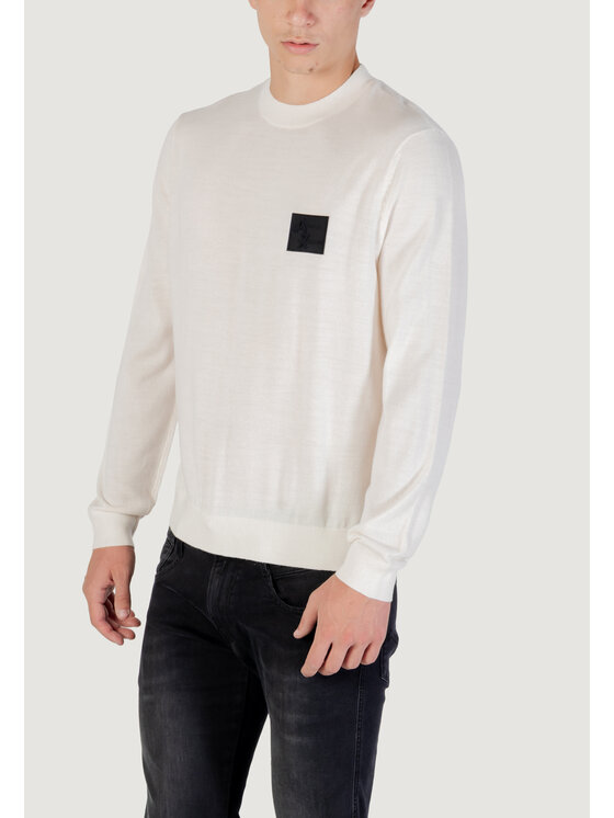 Armani Exchange Armani Exchange Sweter PULLOVER Biały Over Fit