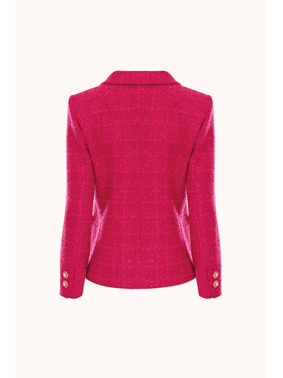 Epuzer Epuzer Marynarka Tweed blazer Różowy Standard Fit