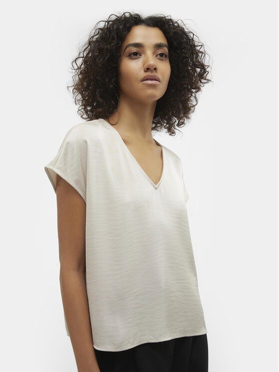 Vero Moda Vero Moda Тишърт Marys Dana 10300421 Екрю Regular Fit