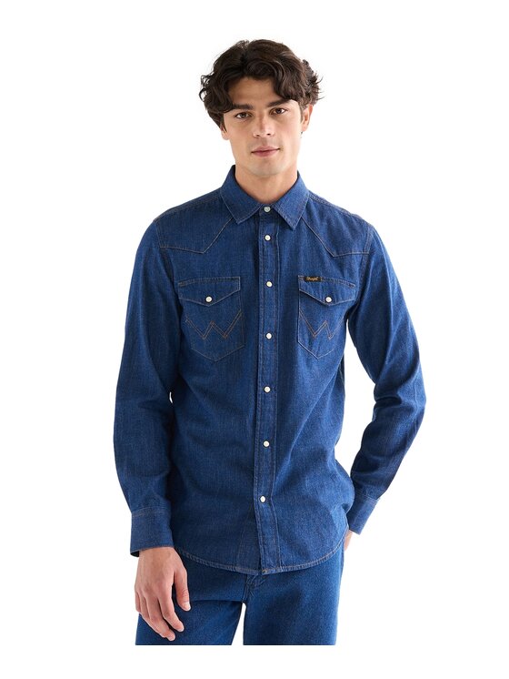 Wrangler Wrangler Koszula jeansowa 112378124 Niebieski Regular Fit