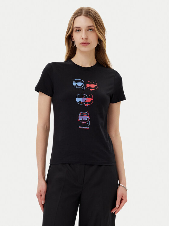 KARL LAGERFELD KARL LAGERFELD T-Shirt A2W17112 Czarny Regular Fit