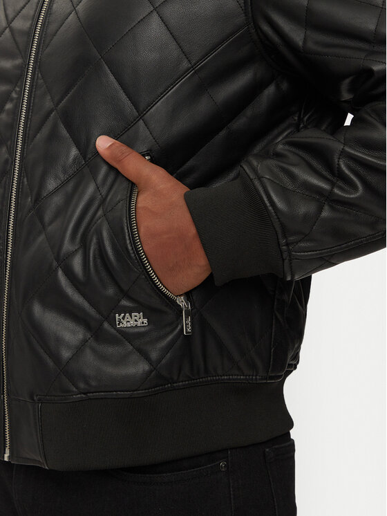 KARL LAGERFELD KARL LAGERFELD Kurtka skórzana 555011 544409 Czarny Regular Fit