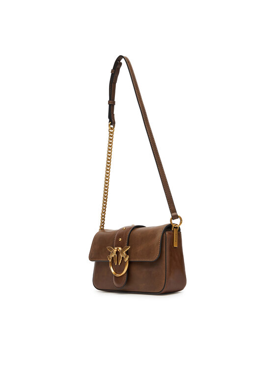 PINKO PINKO Ročna torba Love One Mini Slouchy Fl PE 25 PLTT 104340 A2C2 Rjava