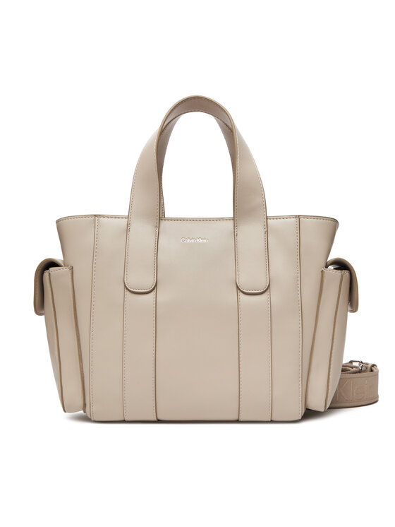 Calvin Klein Calvin Klein Geantă Webbing Strap Small Tote LV04F3290G Écru
