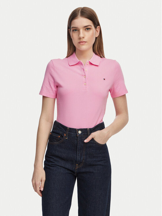 Tommy Hilfiger Tricou polo 1985 WW0WW43225 Roz deschis Slim Fit