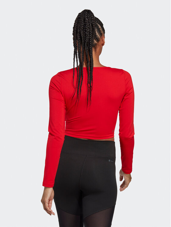 adidas Bluse Training Dance Long Sleeve Top HS2328 Rot Slim Fit Modivo