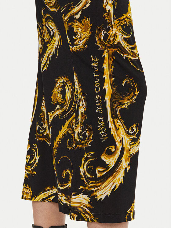 Versace Jeans Couture Versace Jeans Couture Midi suknja 77HAE8B6 Crna Regular Fit