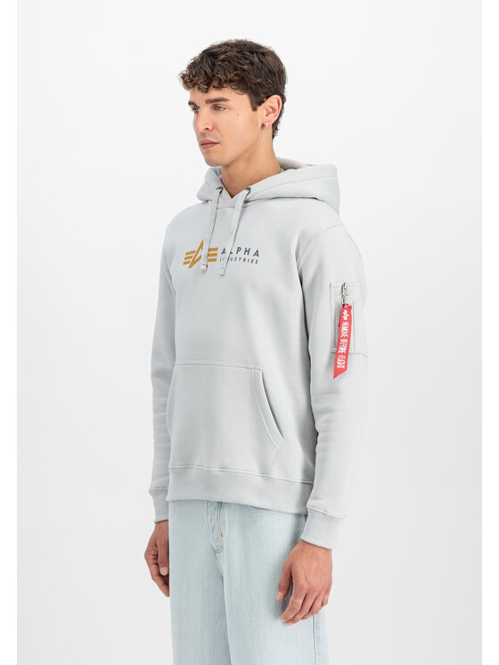 Alpha Industries Alpha Industries Bluza Alpha Label Hoodie Szary Regular Fit