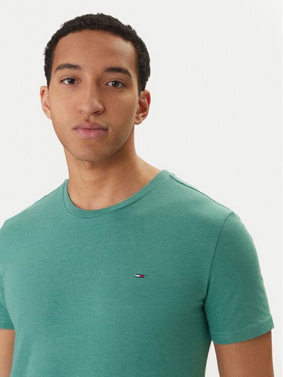 Tommy Jeans Tommy Jeans T-shirt DM0DM20363 Zelena Slim Fit