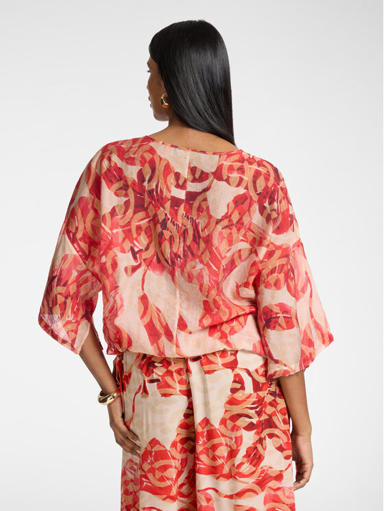 Elena Mirò Elena Mirò Bluzka 2220E100330N001 Czerwony Boxy Fit