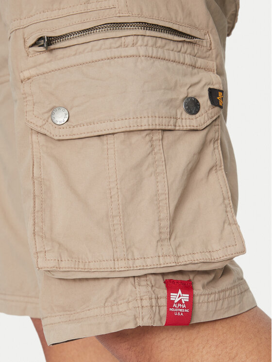 Alpha Industries Alpha Industries Šortky z materiálu 136250 Béžová Regular Fit