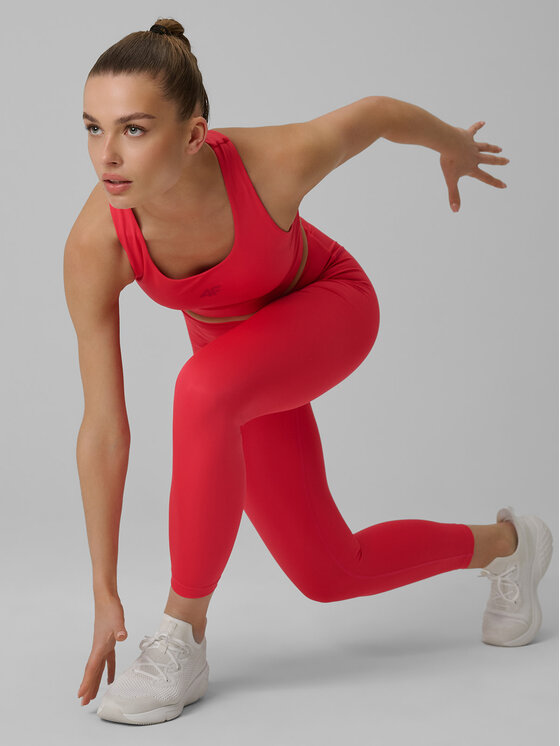 4F 4F Legginsy MULTI ACTIVE Koralowy Slim Fit