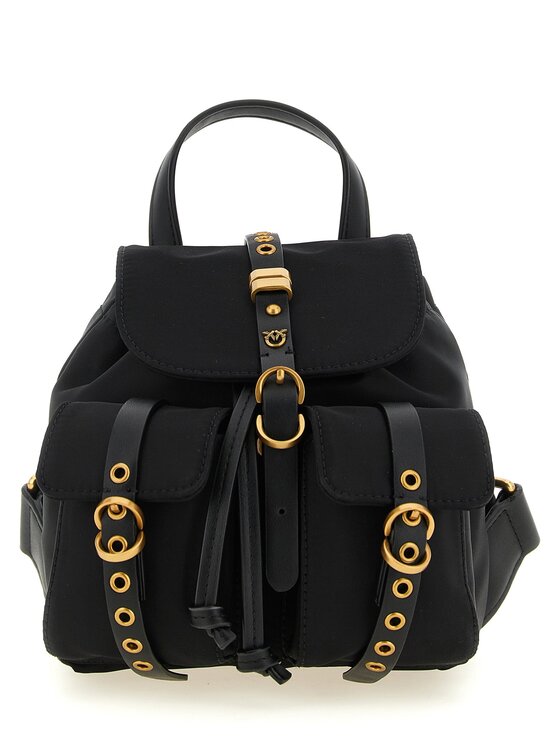 PINKO PINKO Plecak Black Polyamide Backpack Czarny