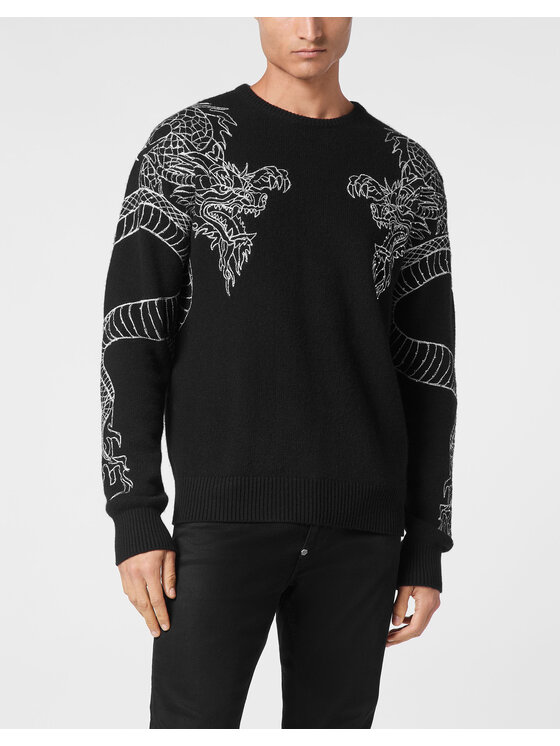 PHILIPP PLEIN PHILIPP PLEIN S dlouhým rukávem 14677 Černá Regular Fit
