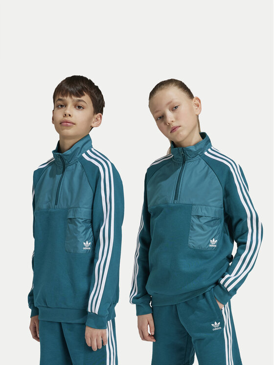 adidas Džemperis ar kapuci IY0012 Tirkīzs Relaxed Fit