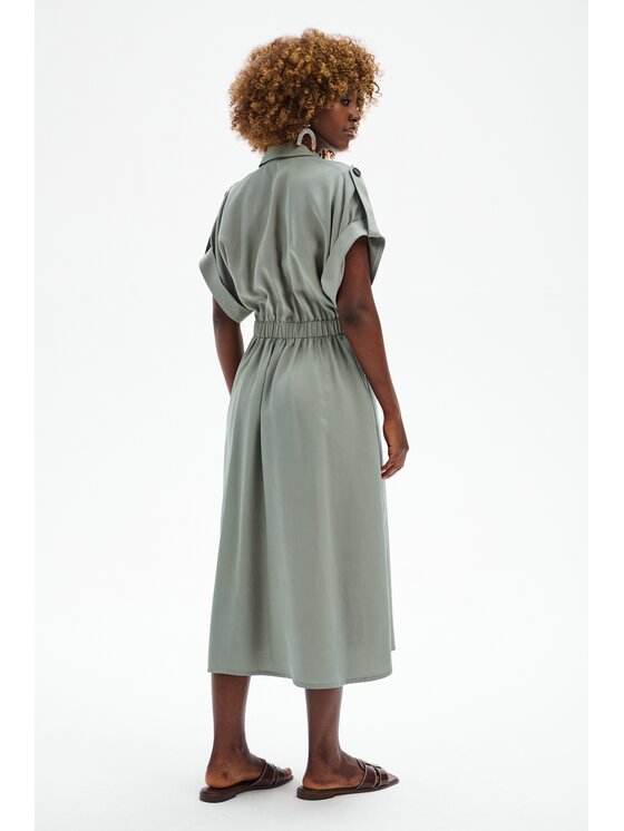 blue shadow blue shadow Sukienka codzienna Alva-3 Zielony Regular Fit