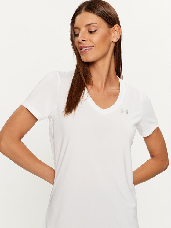 Under Armour T shirt Tech Ssv Solid 1255839 Bianco Loose Fit Modivo